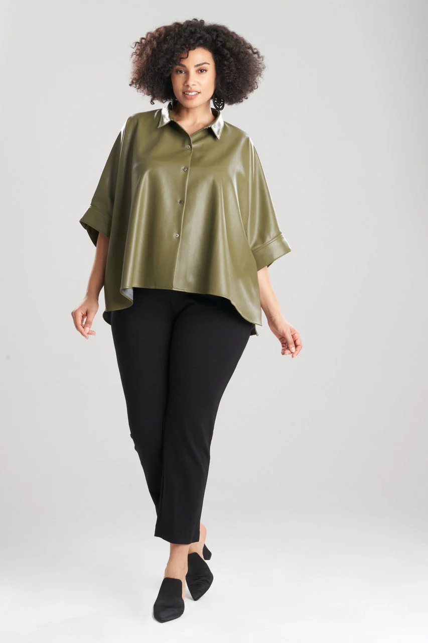 Vegan Luxe Leather Caftan Shirt - Image 4
