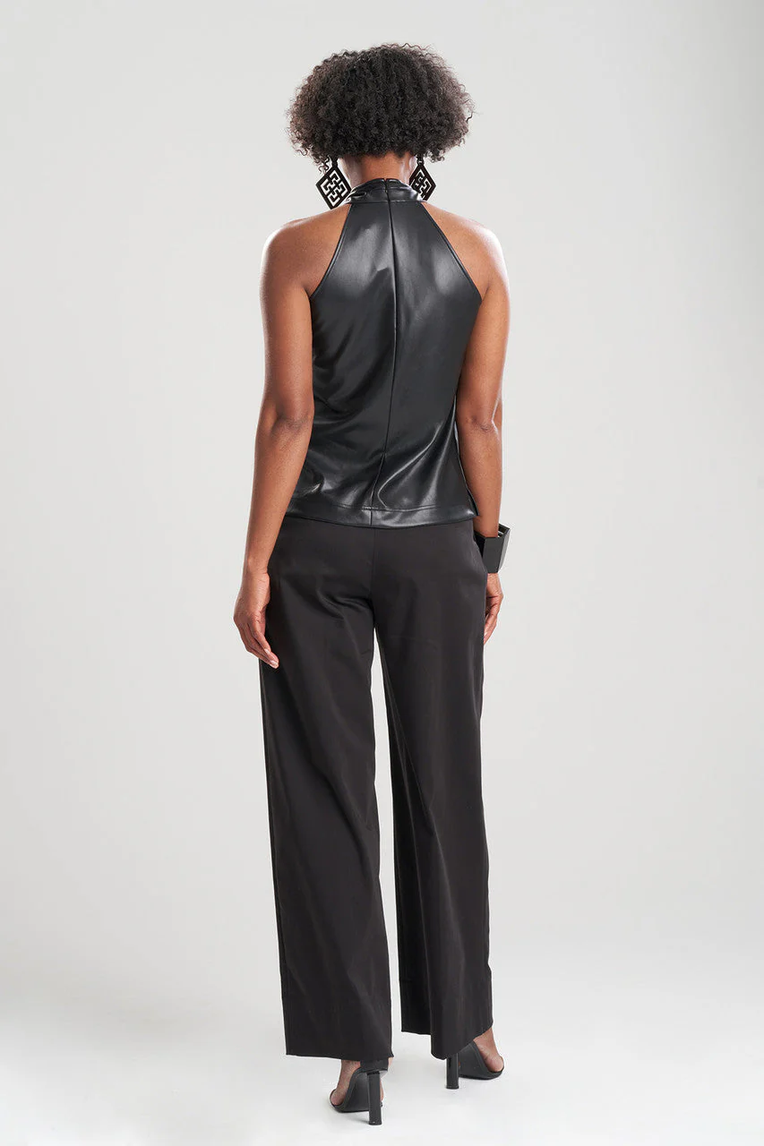 Vegan Luxe Leather Crossover Halter Tank - Image 4