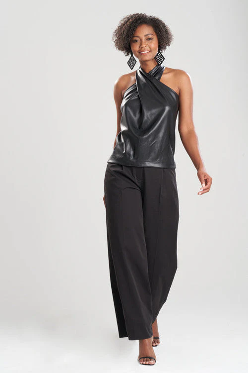 Vegan Luxe Leather Crossover Halter Tank - Image 9