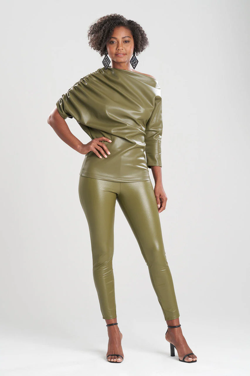 Vegan Luxe Leather Ruched Top - Image 3