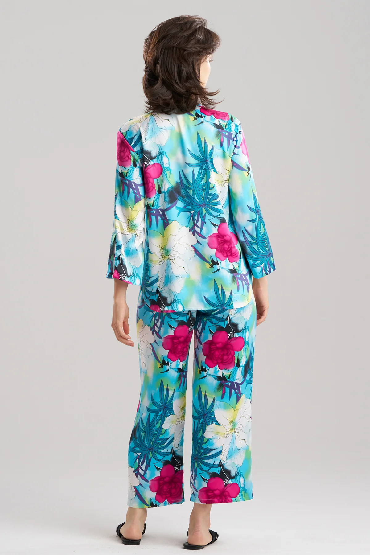 Viva Printed Satin Mandarin PJ Set - Image 2