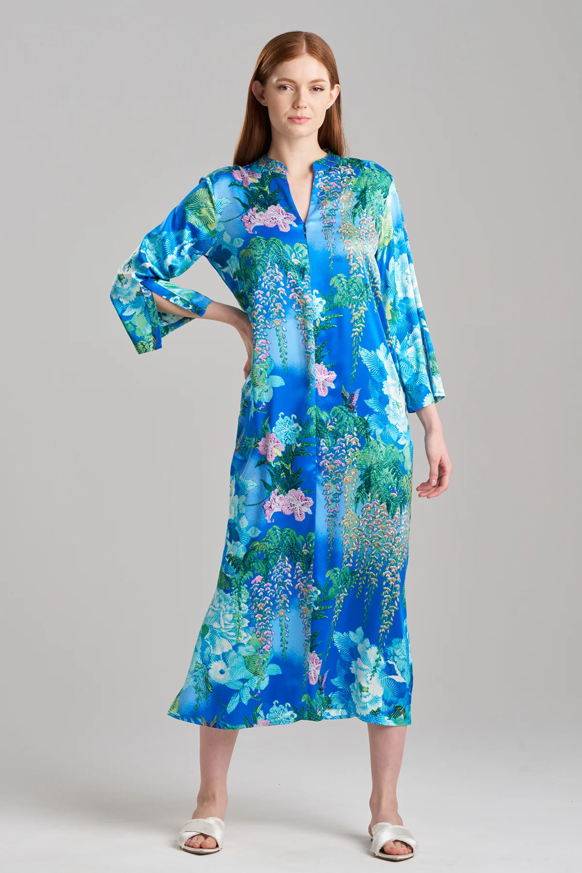 Wisteria Garden Zip Caftan