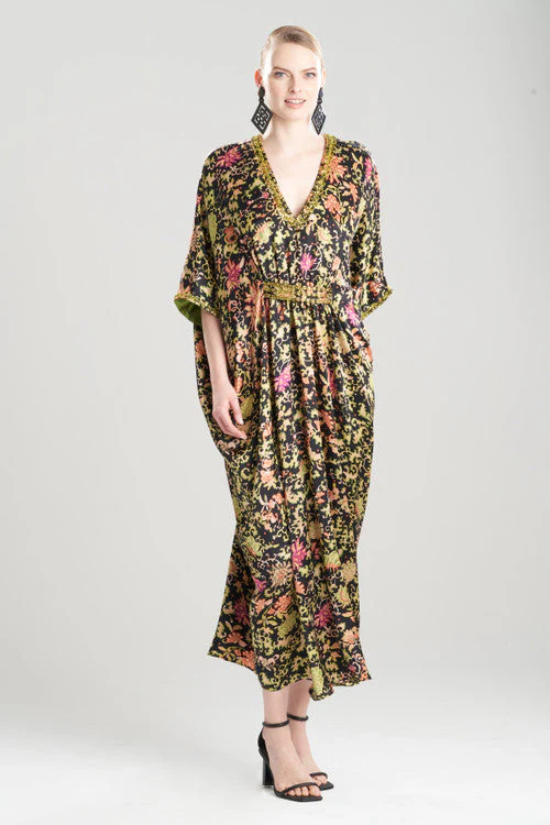 Yasugi Charmeuse Silk Embellished Caftan