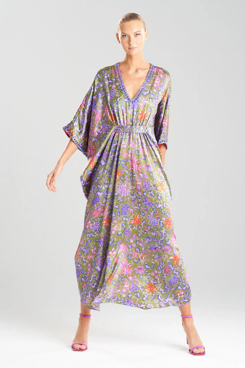 Yasugi Charmeuse Silk Embellished Caftan