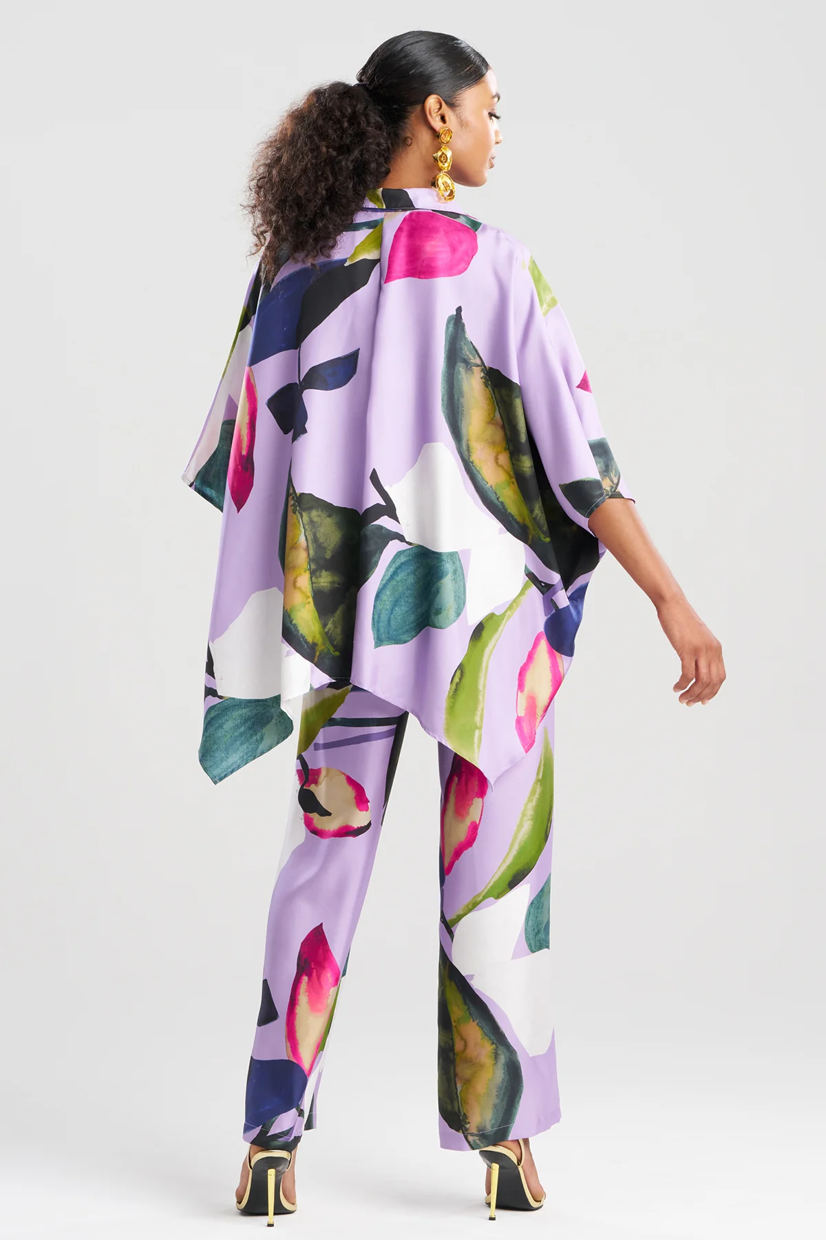 Yoru Silk Twill Button Down Caftan Shirt - Image 3