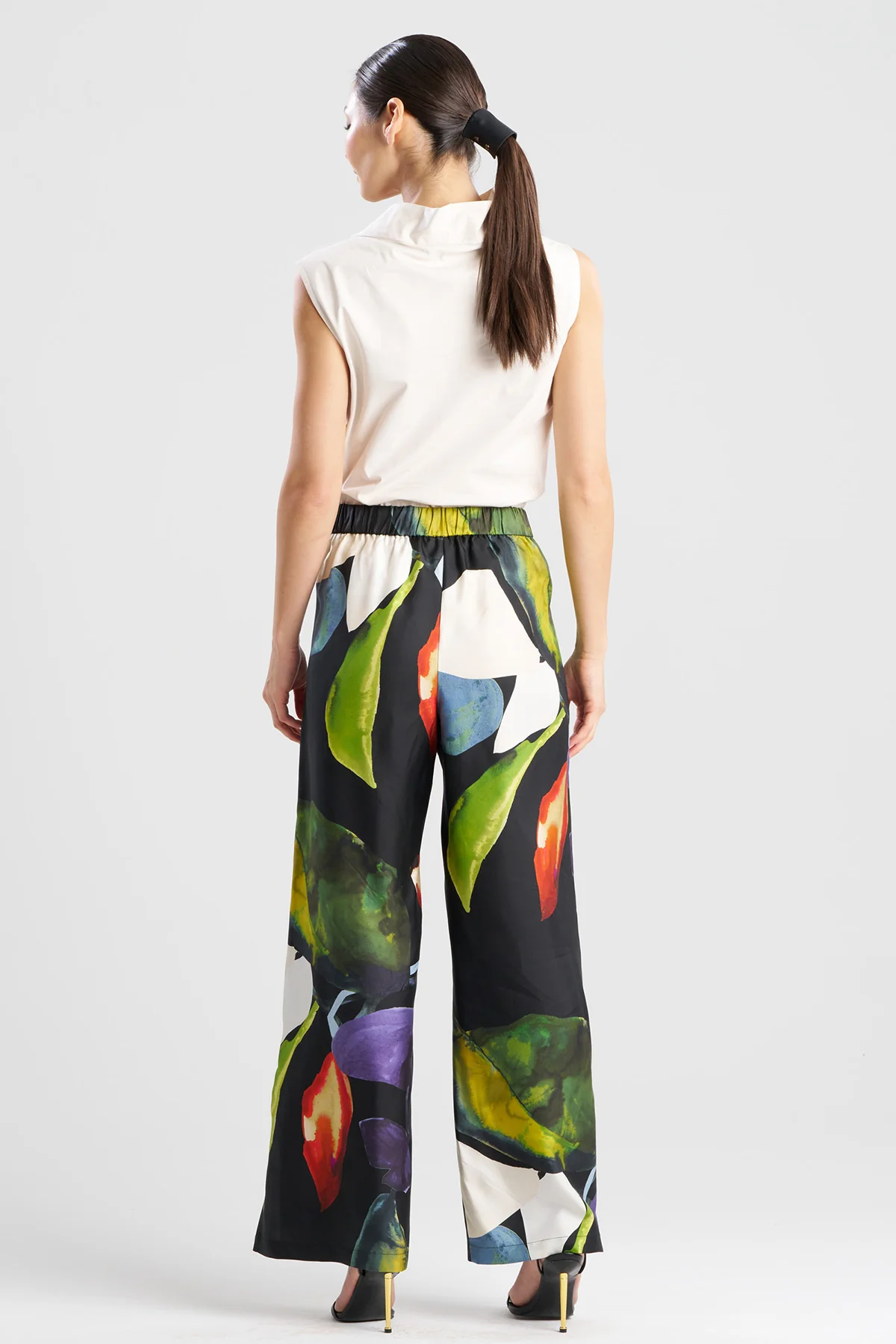 Yoru Silk Twill Wide Pull On Pants - Image 2