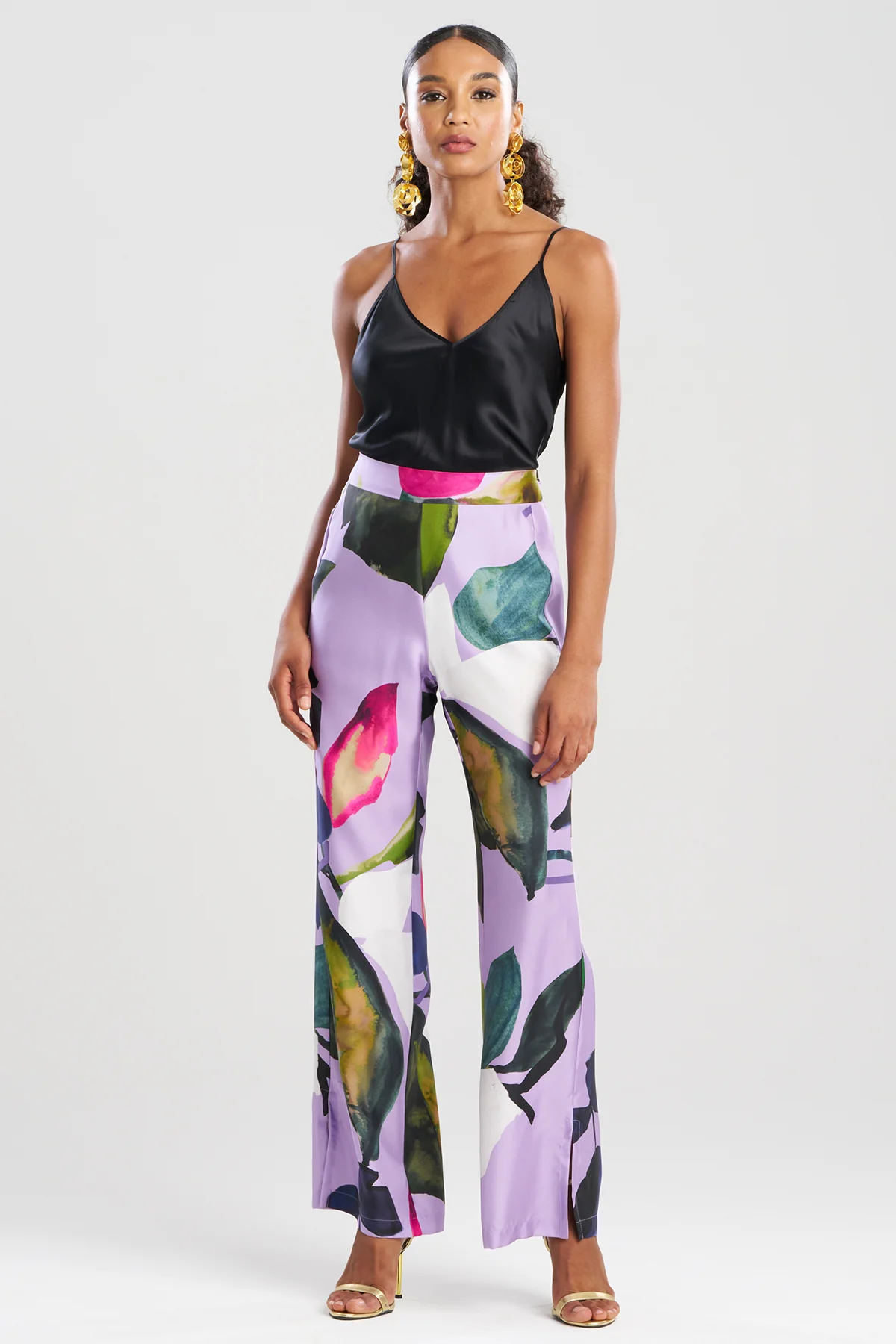 Yoru Silk Twill Wide Pull On Pants