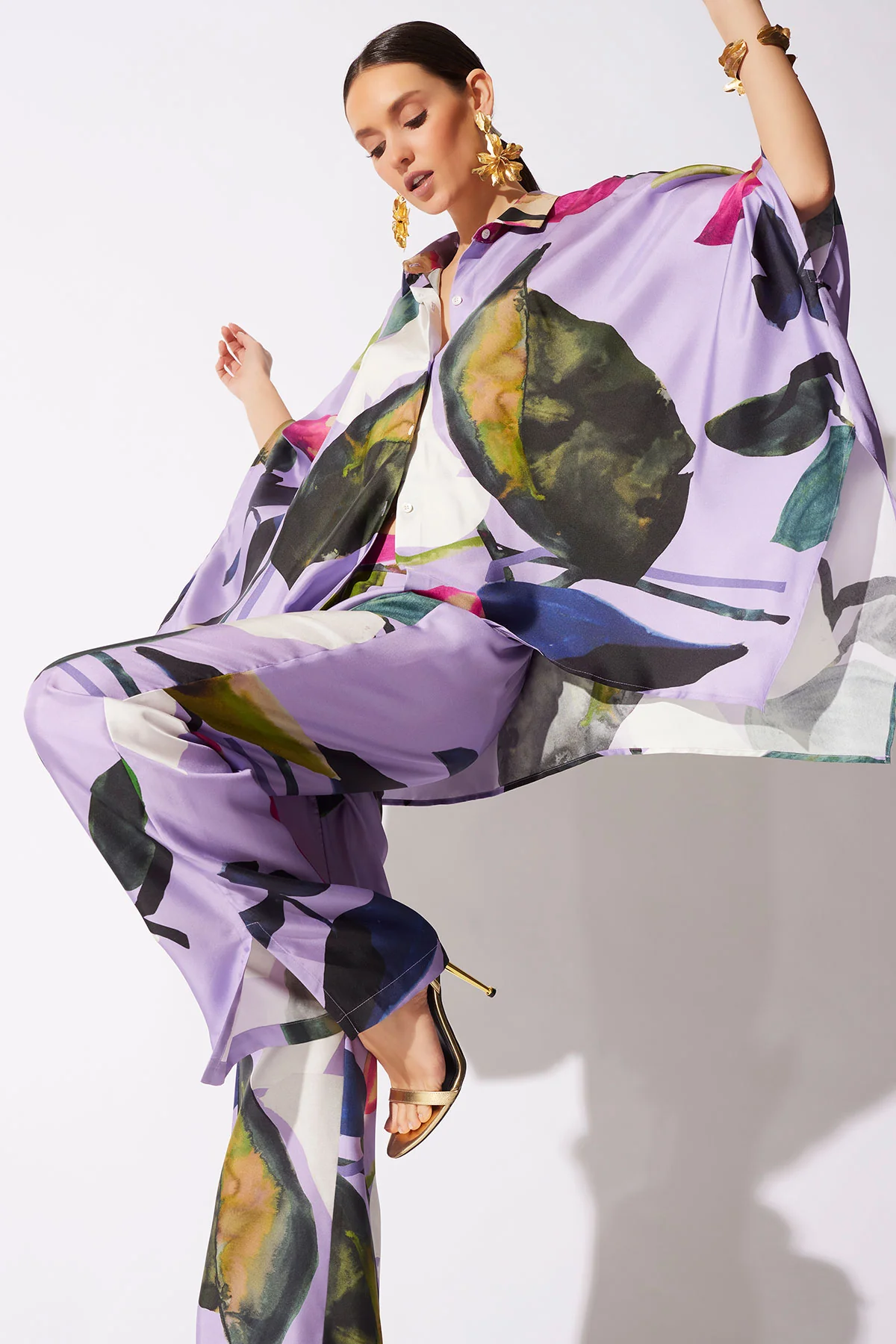 Yoru Silk Twill Wide Pull On Pants - Image 3