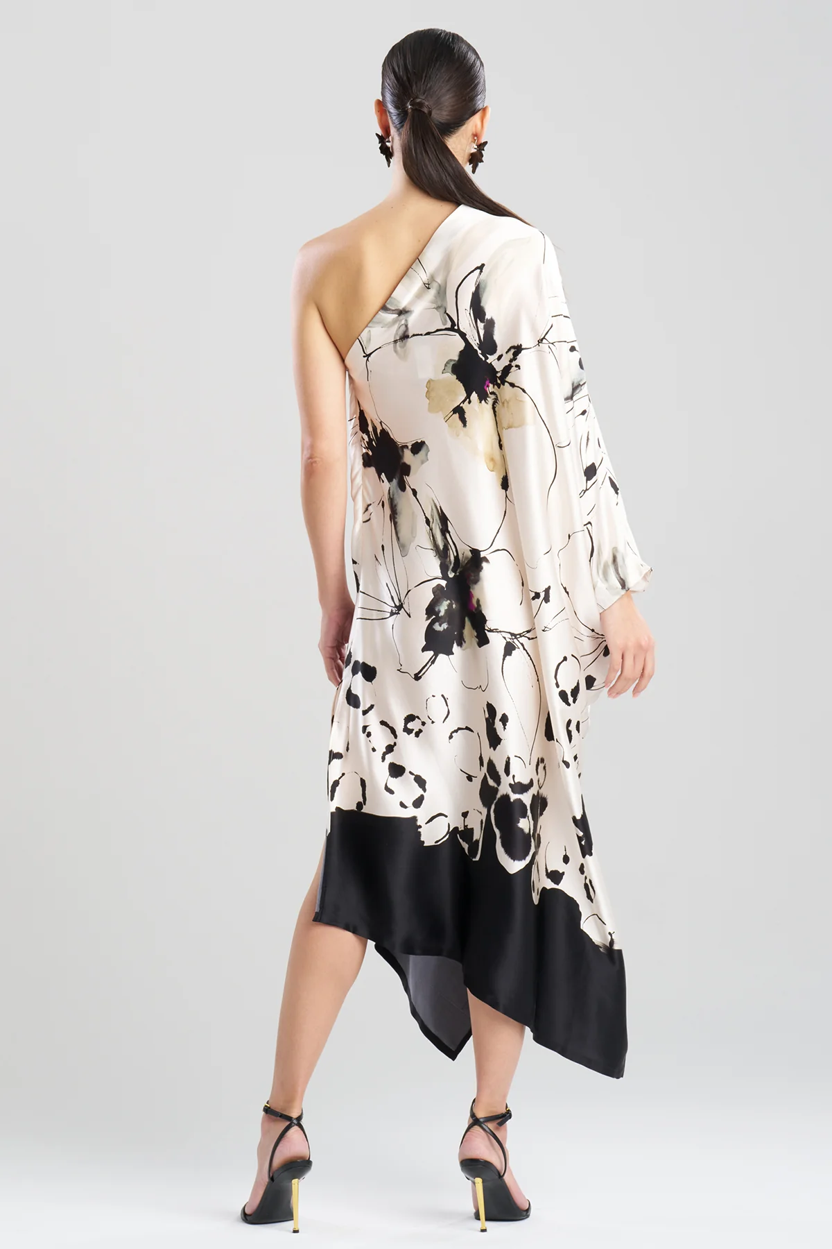 Yumi One Shoulder Silk Caftan - Image 3