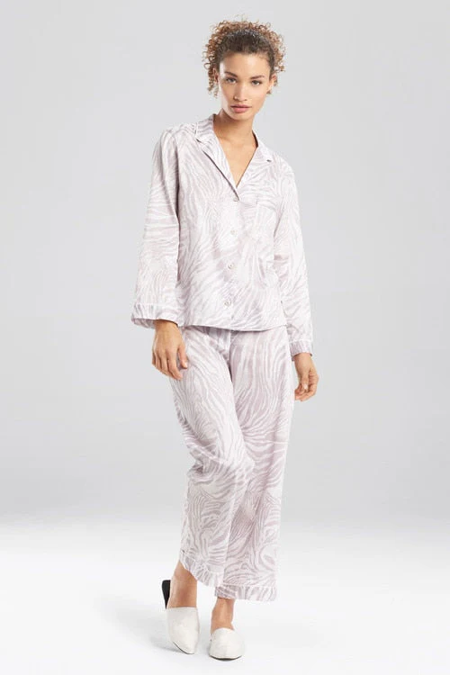 Zebra - Cotton Sateen Notch PJ - grey