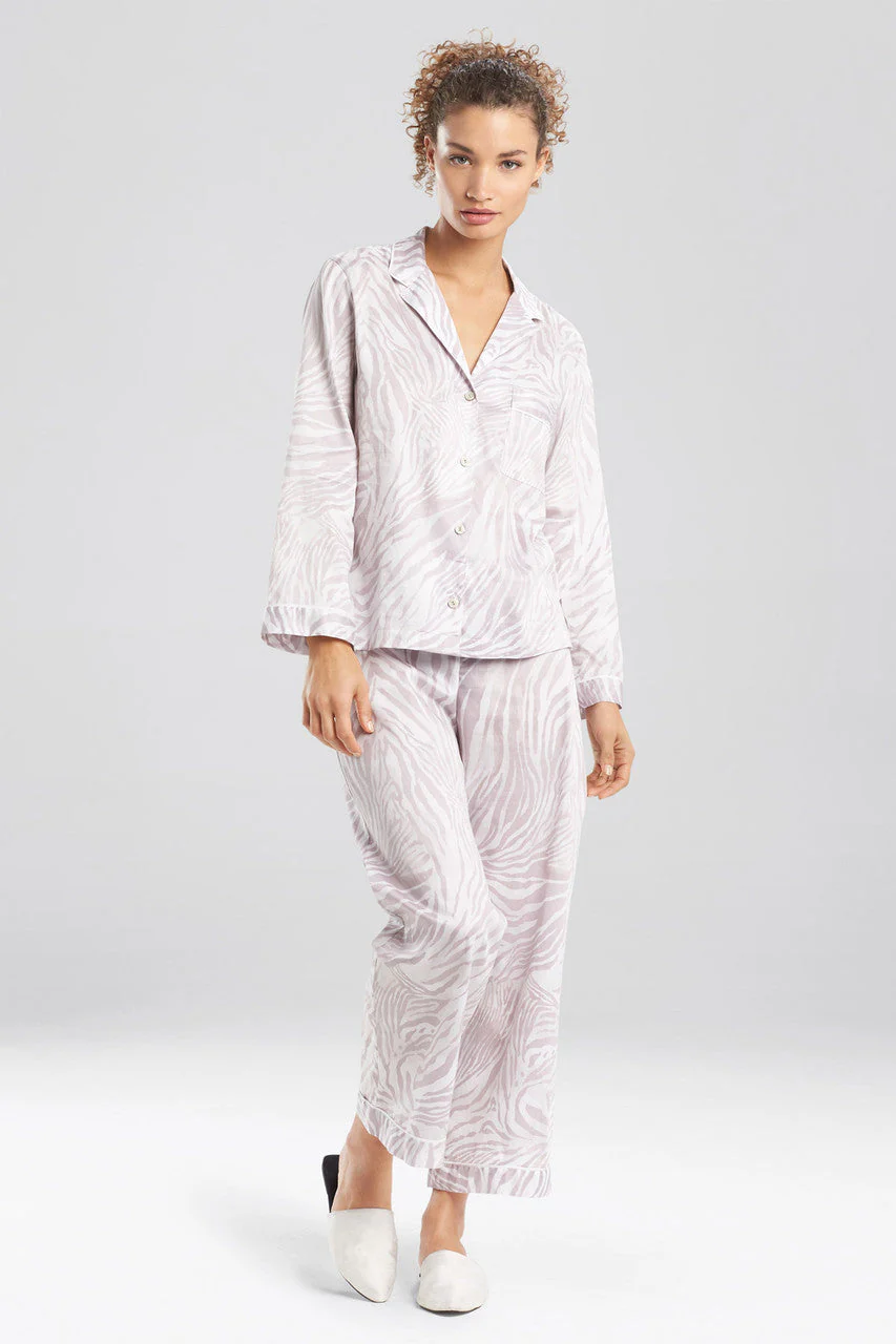 Zebra - Cotton Sateen Notch PJ - grey - Image 2