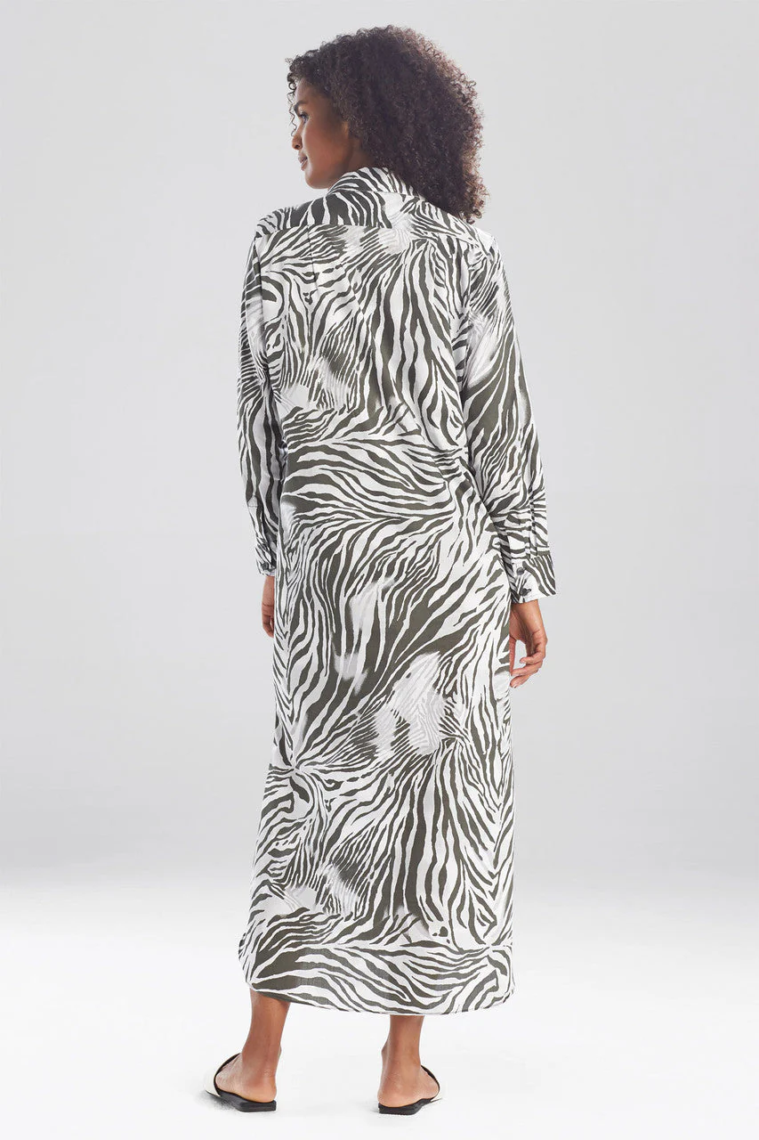 Zebra - Printed Cotton Sateen Cabana - Black - Image 2