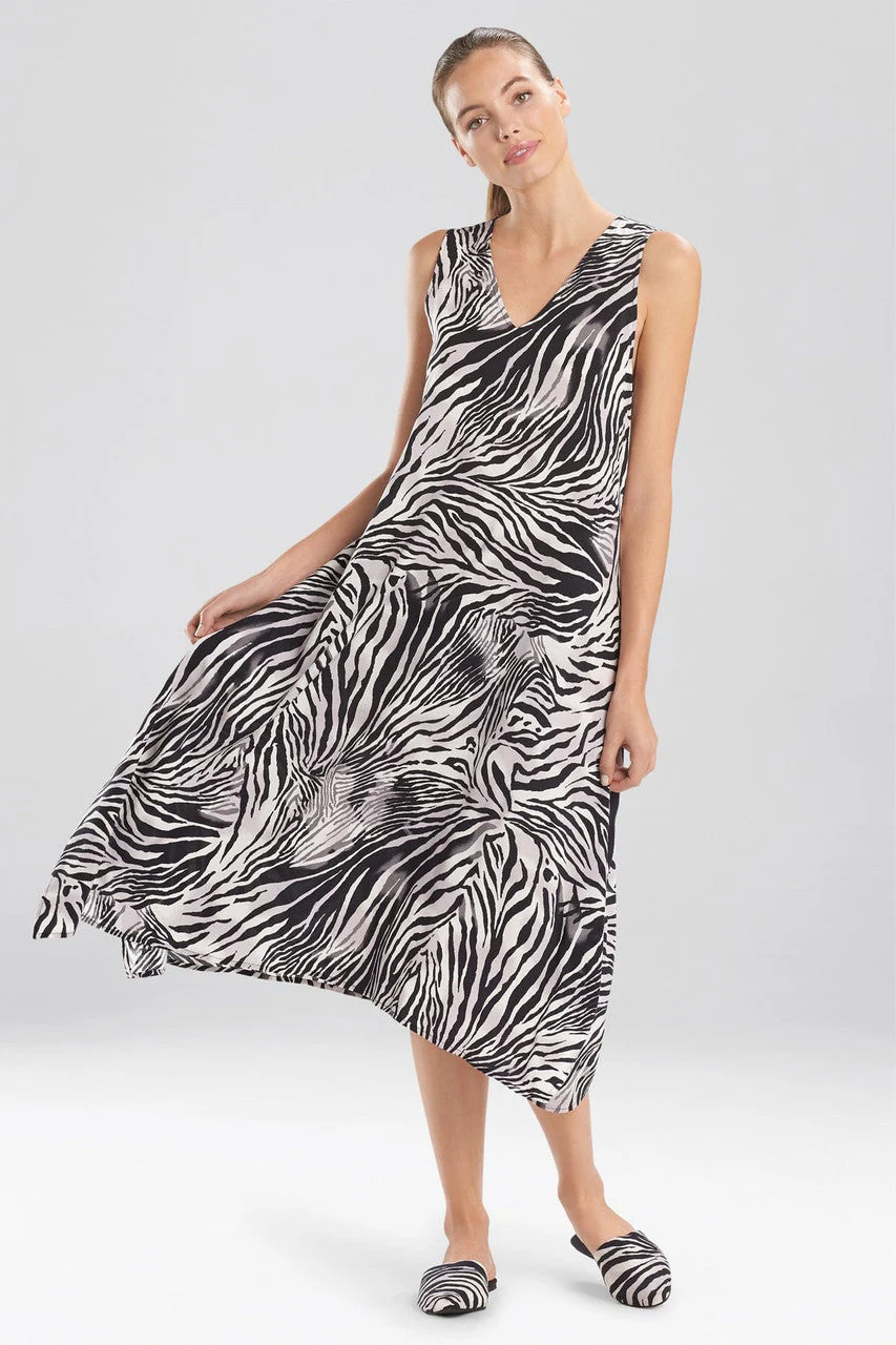 Zebra - Viscose Voile Gown - Black - Image 2