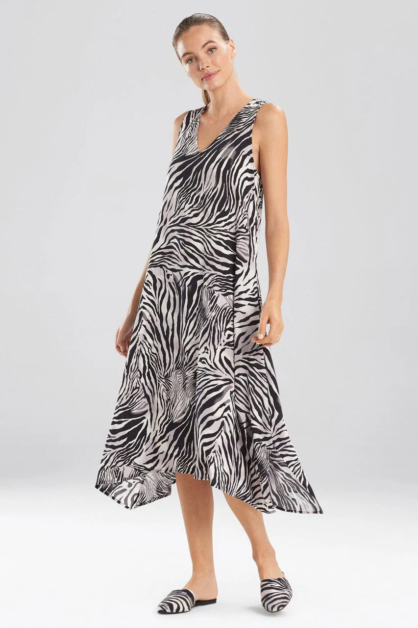 Zebra - Viscose Voile Gown - Black - Image 3