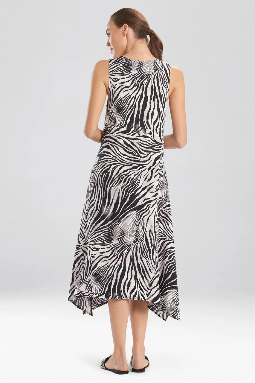 Zebra - Viscose Voile Gown - Black - Image 4