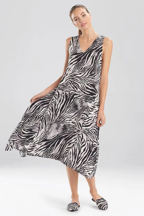 Zebra - Viscose Voile Gown - Black - Image 8