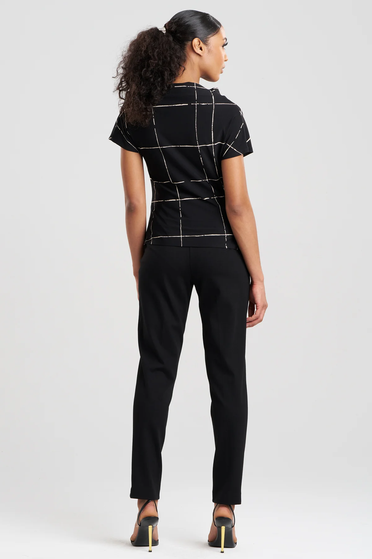 Zia Crepe Knit Asymmetric Drape Top - Image 3