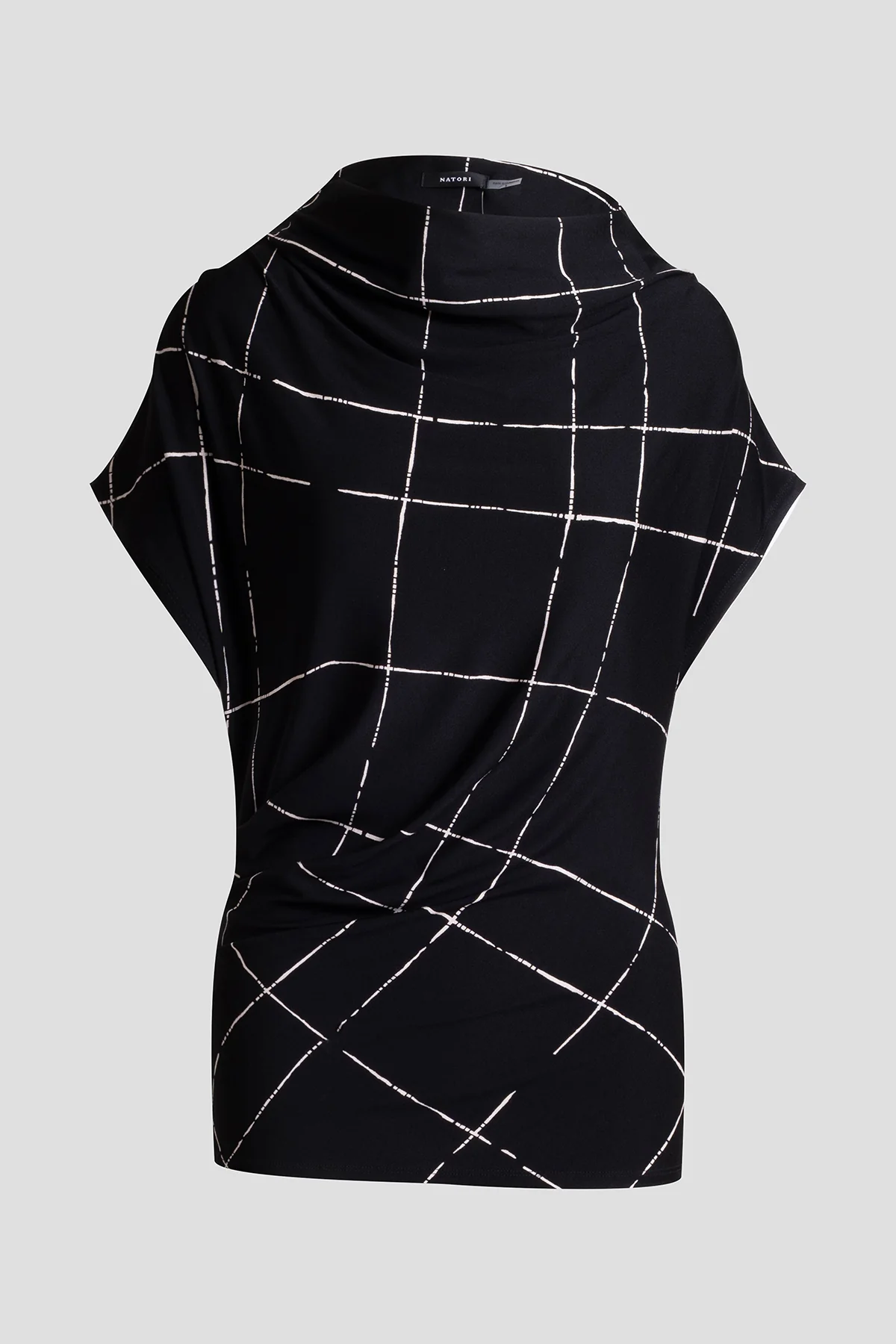 Zia Crepe Knit Asymmetric Drape Top - Image 4